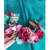 Diadema floral con red