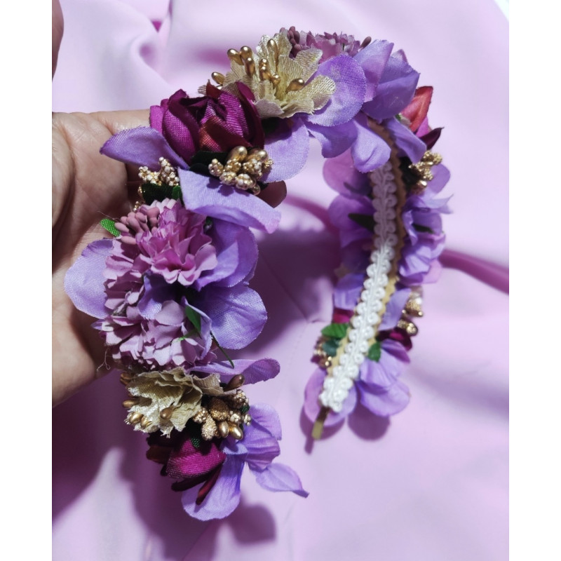 Diadema entera tonos lavanda