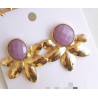 Pendientes oro y morados