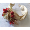 Diadema beige con rojo y oro