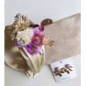 Diadema beige con tonos morados y oro