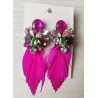 Pendientes joya con plumas