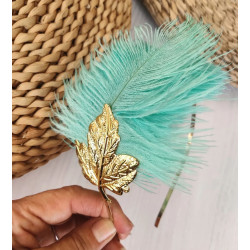 Diadema hoja con plumas en...
