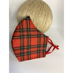 Mascarilla roja cuadros